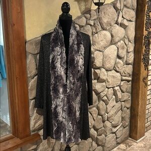 NWT Vine Street Apparel Luxury Faux Fur Open Drape Cardigan